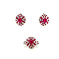 Ruby Sterling Silver Jewellery Set III