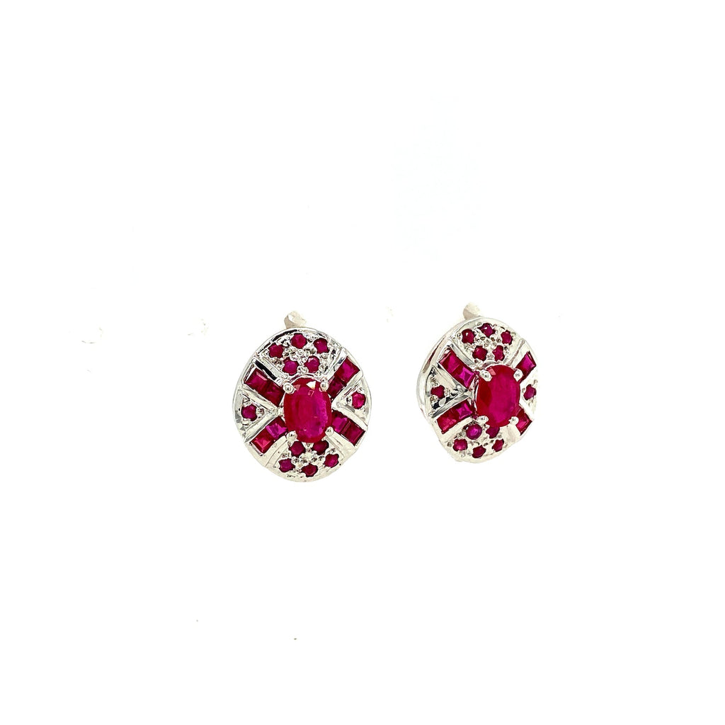 Ruby Sterling Silver Jewellery Set III
