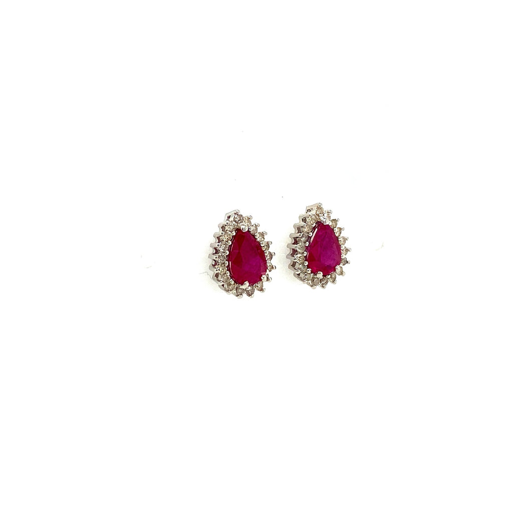 Ruby Sterling Silver Jewellery Set V