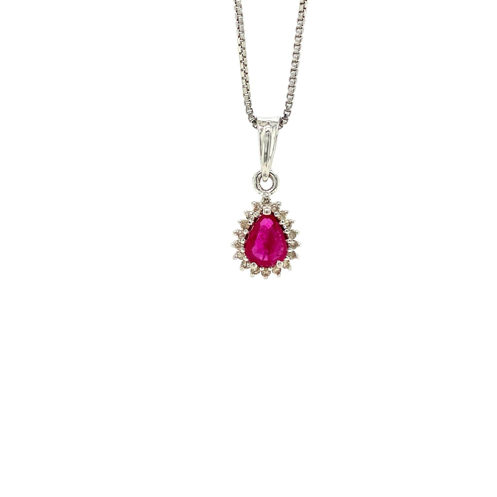 Ruby Sterling Silver Jewellery Set V