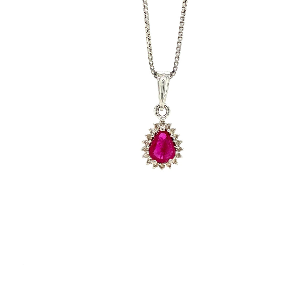 Ruby Sterling Silver Jewellery Set V