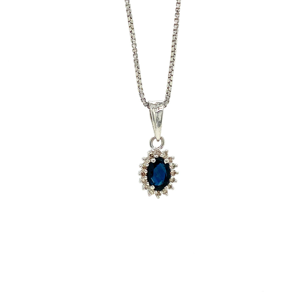 Sapphire Sterling Silver Jewellery Set