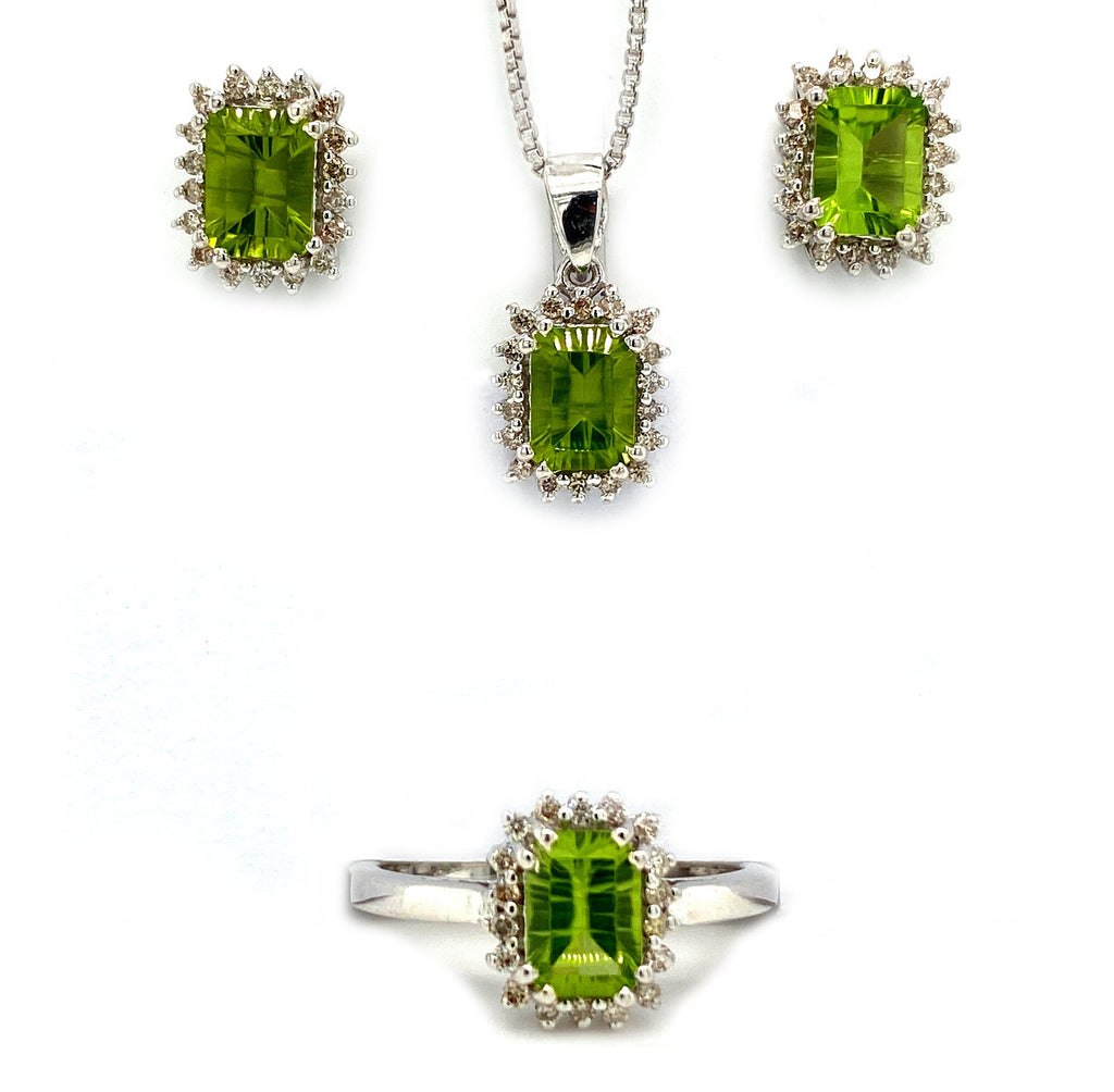 Peridot Sterling Silver Jewellery Set