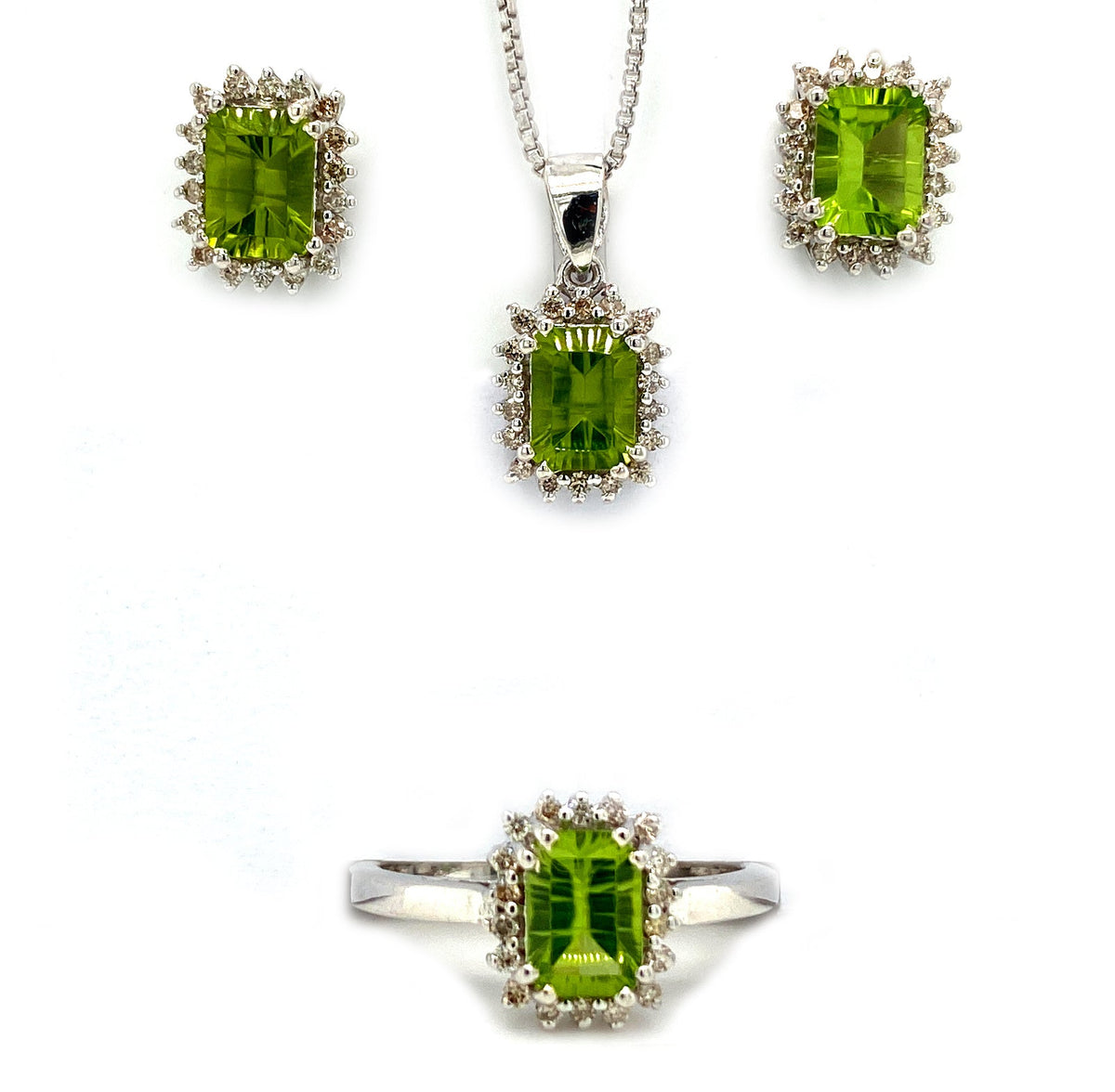 Peridot Sterling Silver Jewellery Set