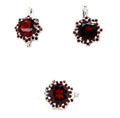 Garnet Sterling Silver Jewellery Set