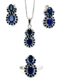 Sapphire Sterling Silver Jewellery Set III