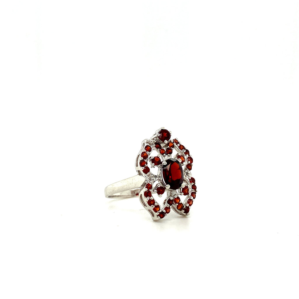 Garnet Sterling Silver Jewellery Set IV
