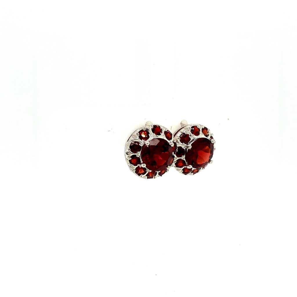 Garnet Sterling Silver Jewellery Set V
