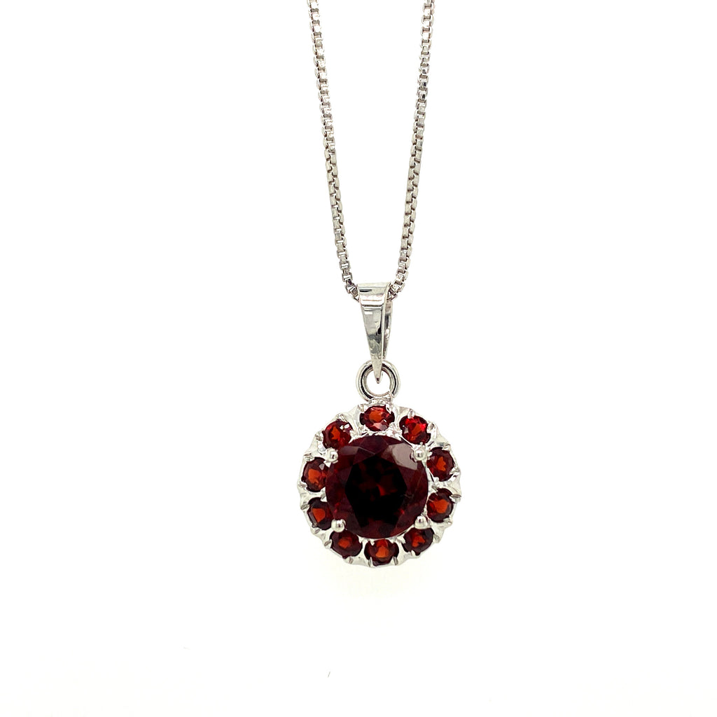 Garnet Sterling Silver Jewellery Set V