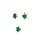 Emerald Sterling Silver Jewellery Set IV