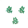 Emerald Sterling Silver Jewellery Set III