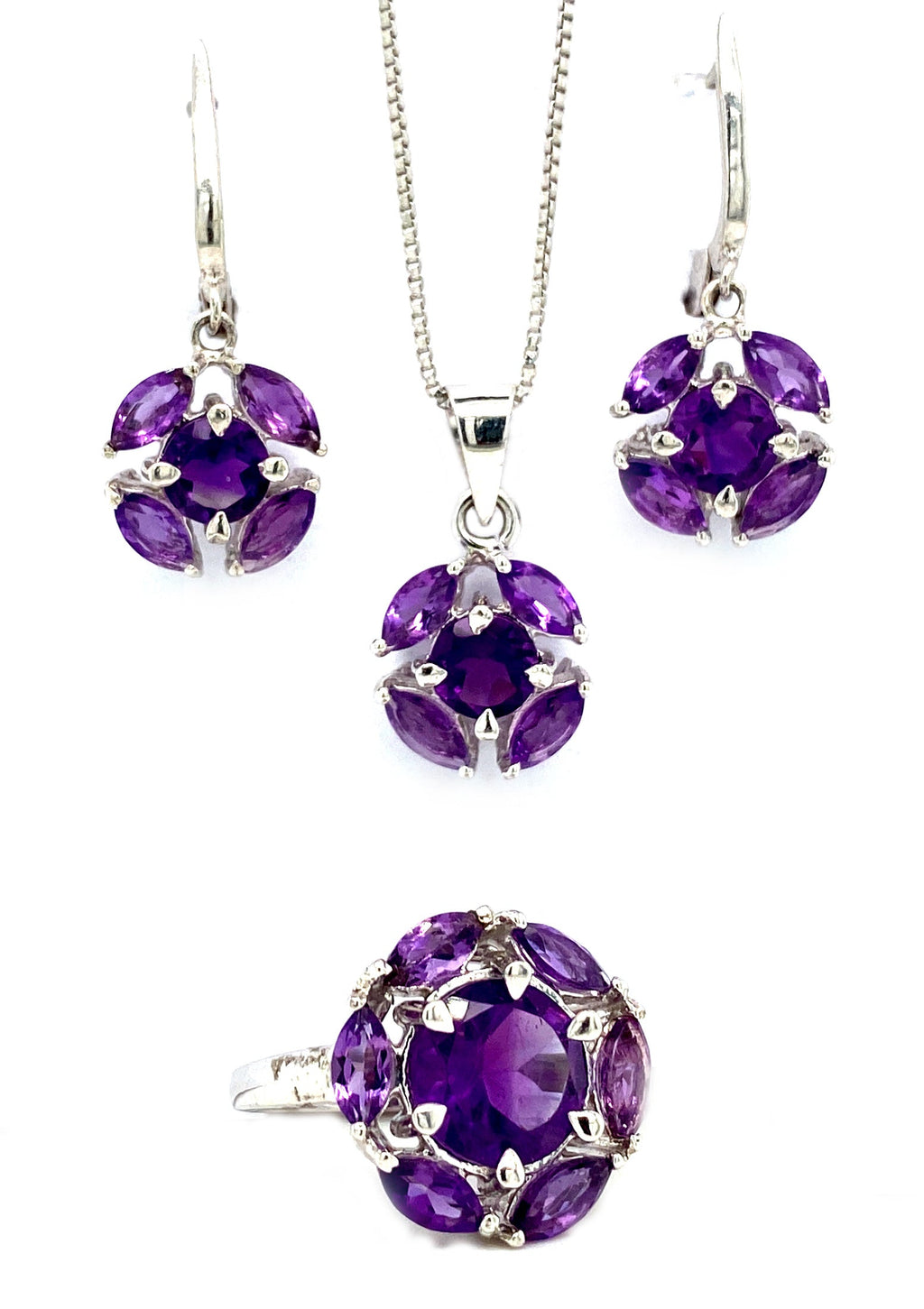 Amethyst Sterling Silver Jewellery Set II