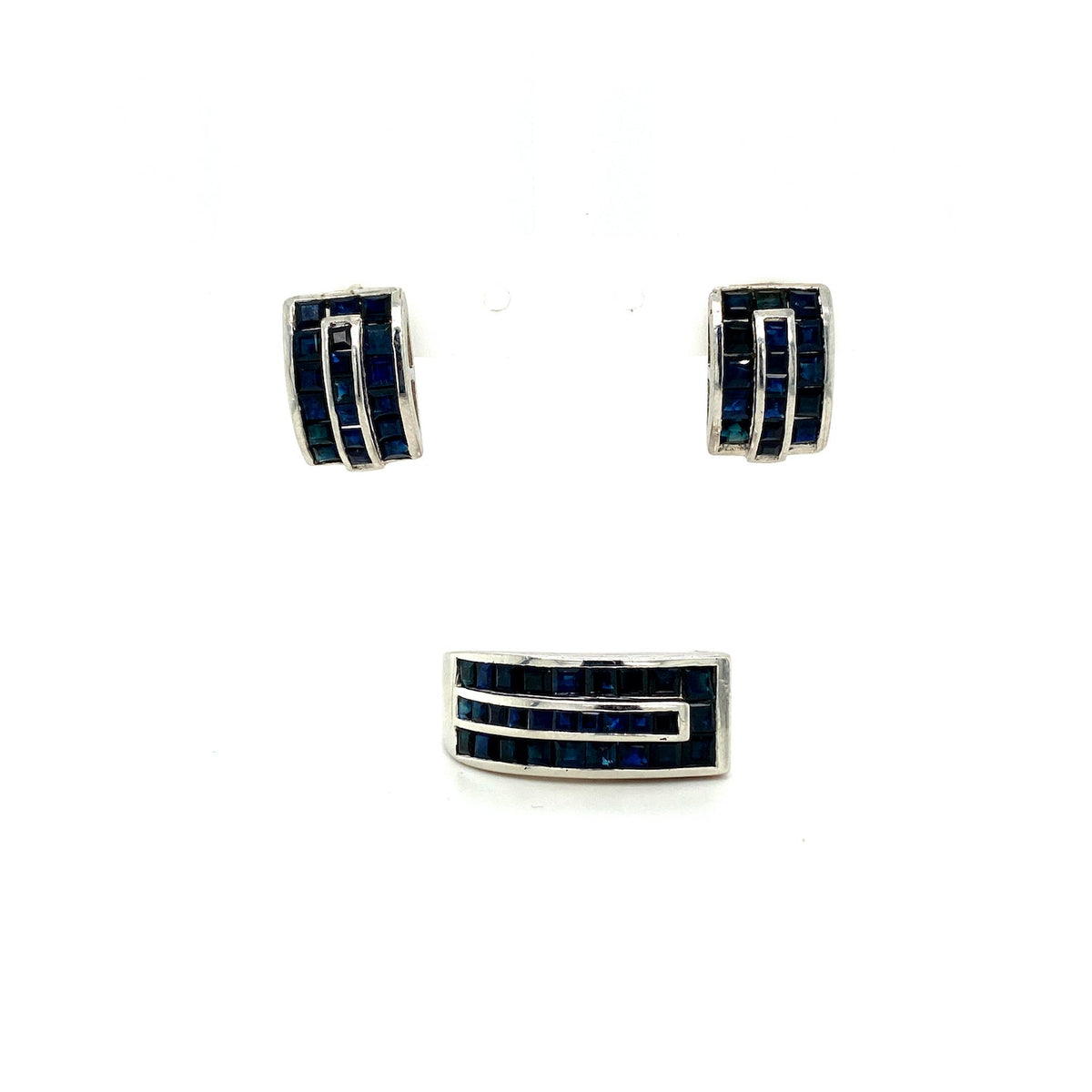 Sapphire Sterling Silver Jewellery Set IV