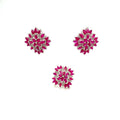 Ruby Sterling Silver Jewellery Set IV