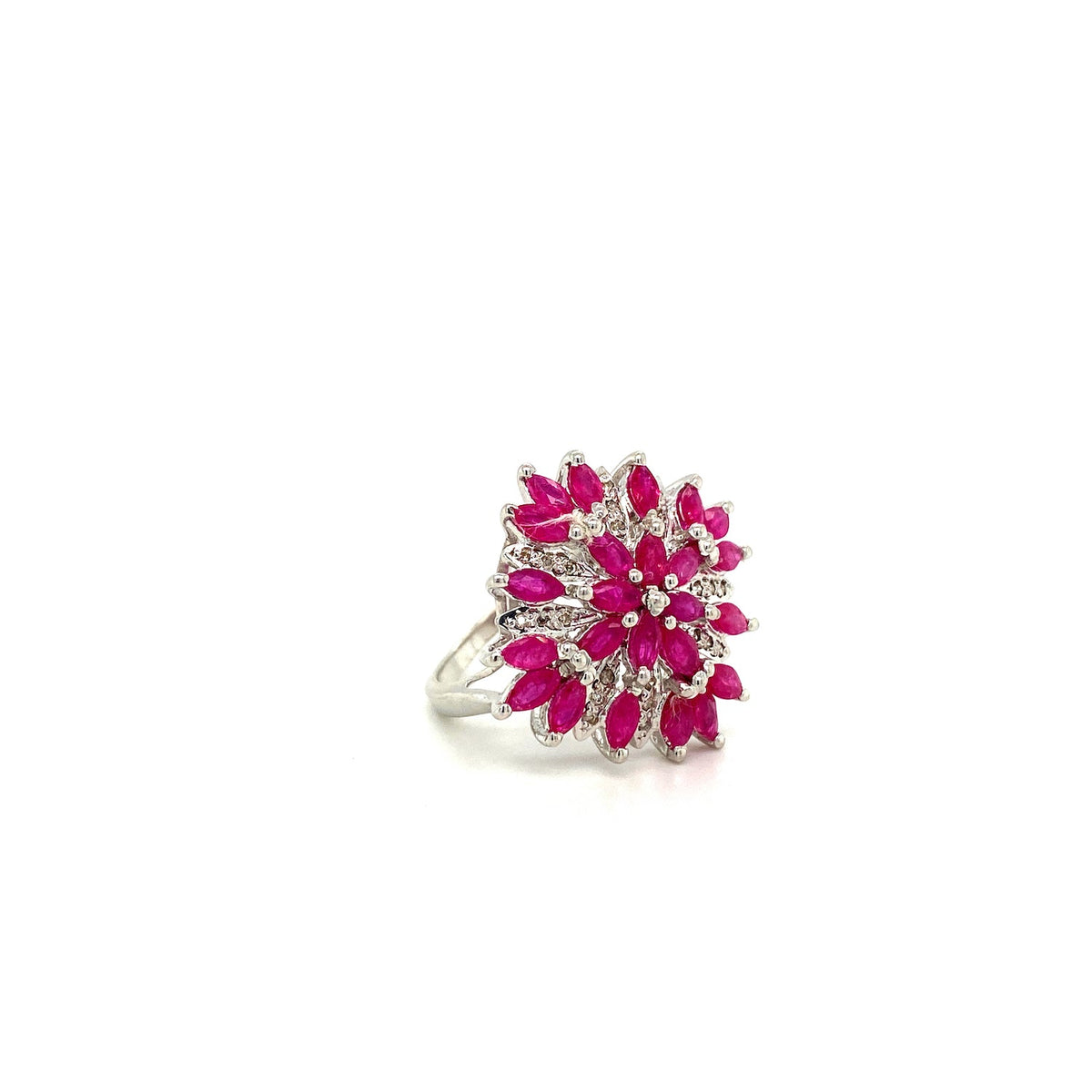 Ruby Sterling Silver Jewellery Set IV